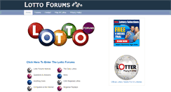 Desktop Screenshot of lottoforums.com