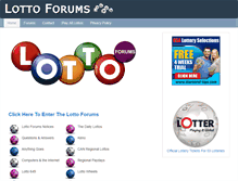 Tablet Screenshot of lottoforums.com